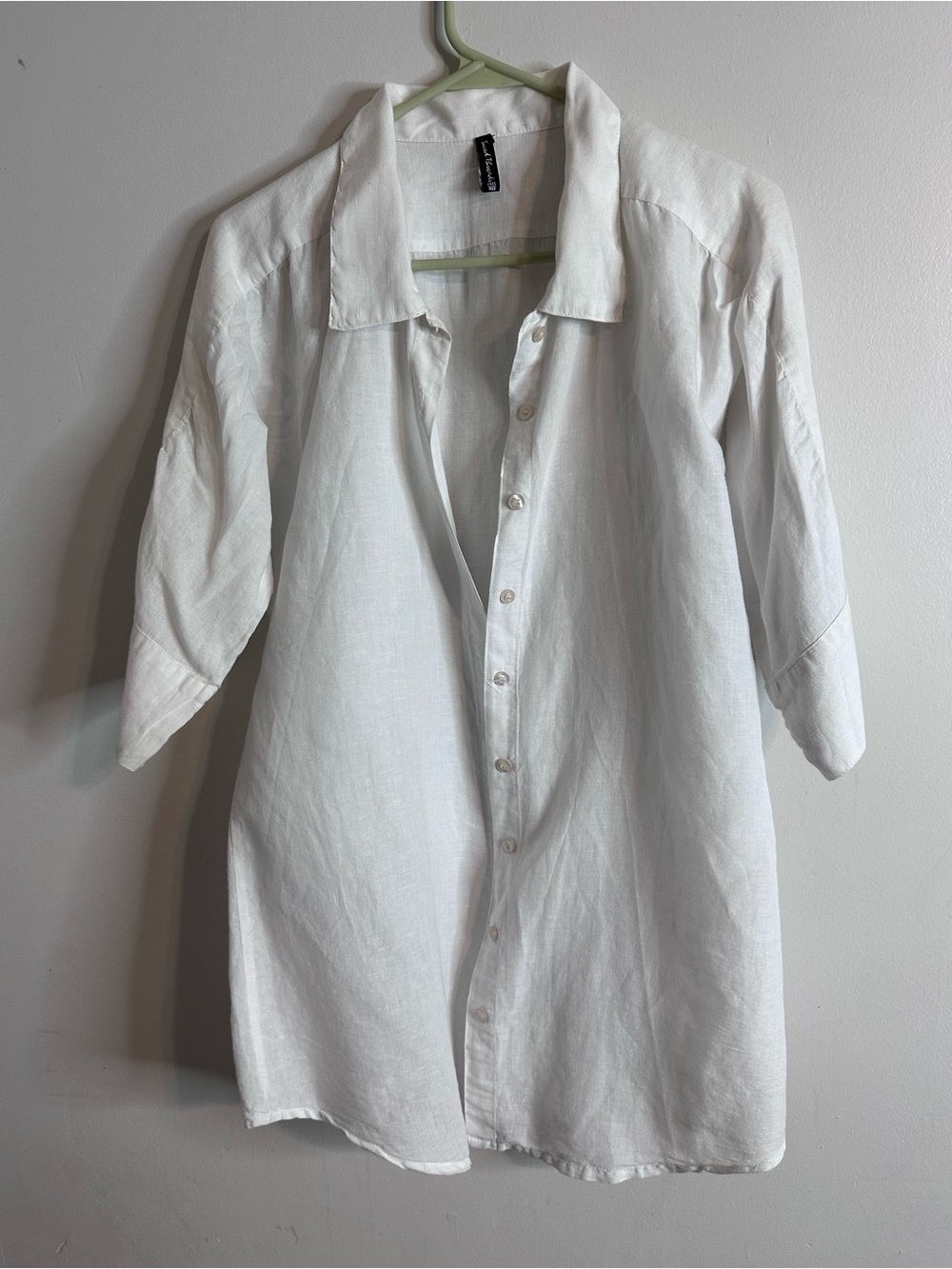 Sacred Threads White Linen-Blend Shirt